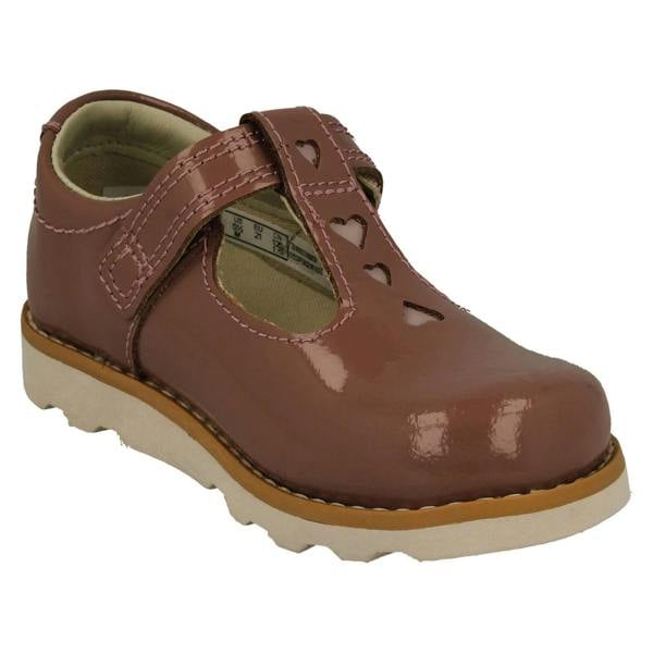 Clarks Girls Clarks T-Bar Heart Detailed Shoes Crown Teen T