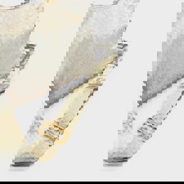 Versace Hobo Medusa Head Floral Large Shoulder Bag Beige