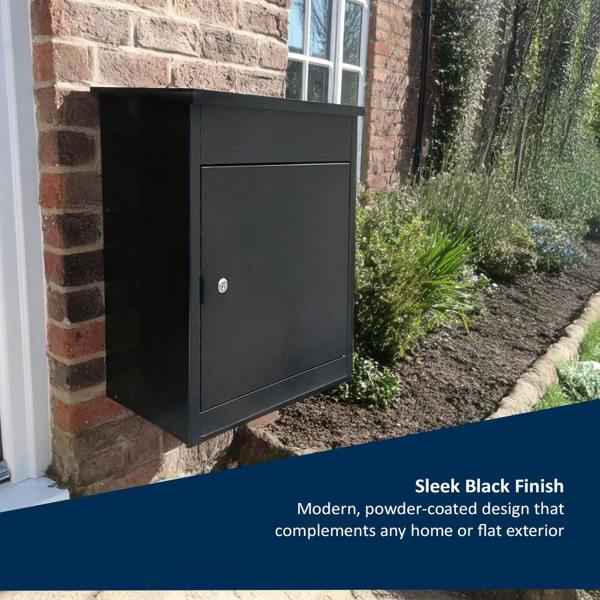 Nicoman Outdoor Metal Parcel Box - Black