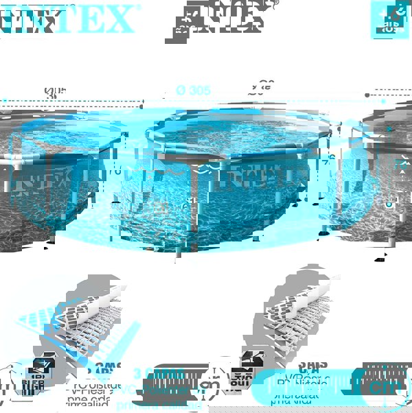 Intex 10 ft x 30-inch Beachside Metal Frame Pool Set