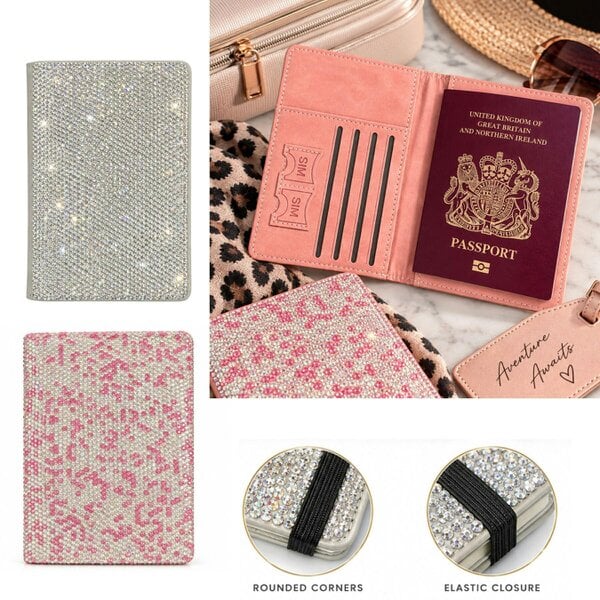 Love EMVY Sparkly Zircon Crystal Passport Holder