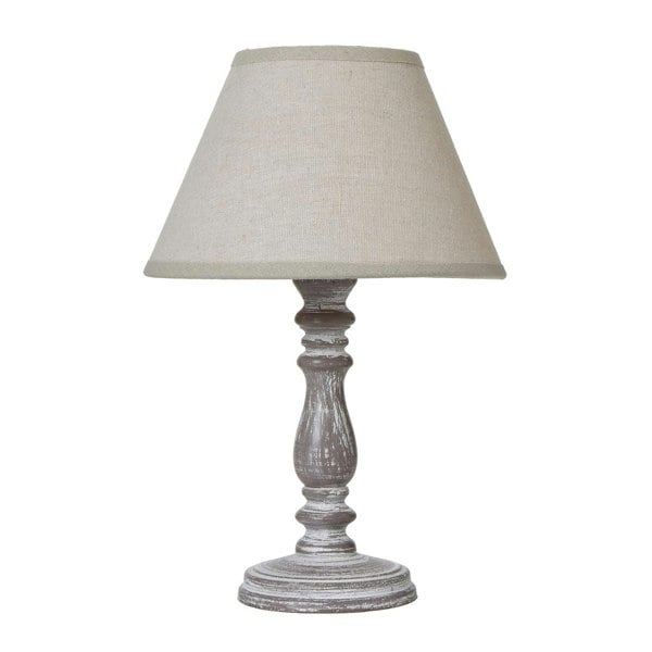 Hill Interiors Setia Column Linen Table Lamp - White