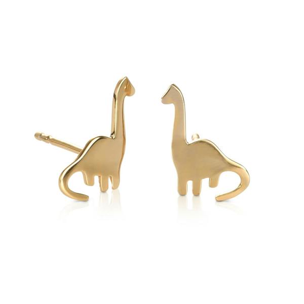 namana Gold Plated 925 Sterling Silver Cute Dinosaur Shaped Small Stud Earrings for Women