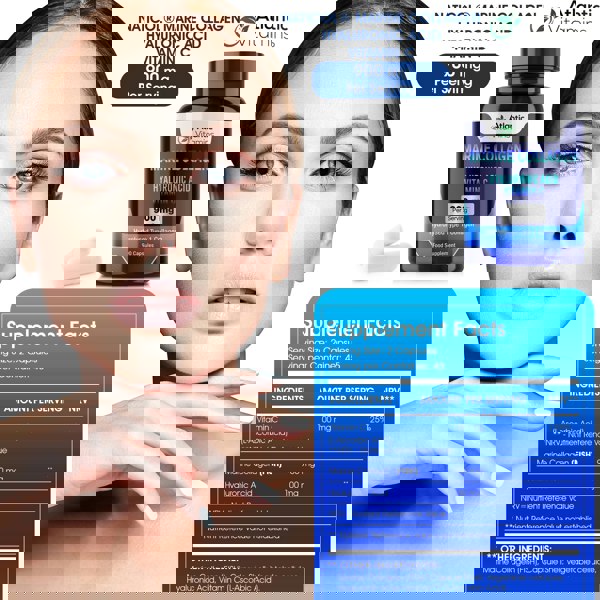 Atlantic Vitamins Marine Collagen 900 mg - High Strength 90 Collagen Caps with Hyaluronic Acid, Vitamin C - Type 1 Hydrolysed Collagen for Women & Men