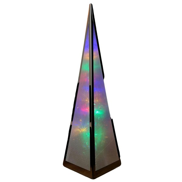 Samuel Alexander Premier Christmas 45cm Holographic Pyramid with Multi Colour LED Lights