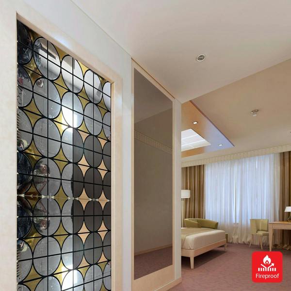 Britwall Decorative Acoustic Wall Panel PET + MDF Pack of 4 – Modern Grid Glass Design