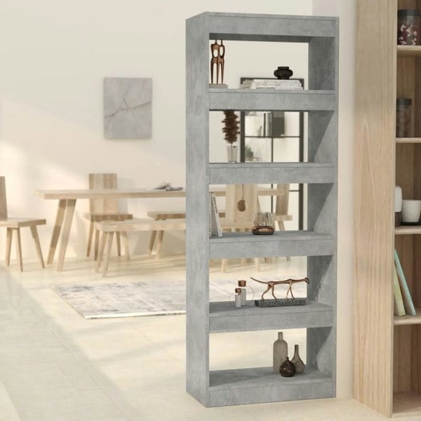Berkfield Book Cabinet/Room Divider Concrete Grey 60x30x166 cm Engineered Wood
