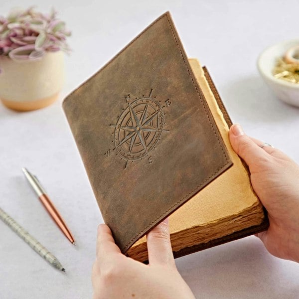 Paper High Compass Buffalo Leather Journal