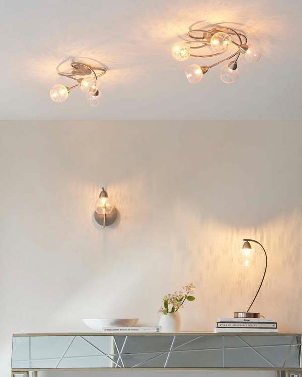 Pagazzi Lighting Callen Satin Nickel 3 Light Flush Ceiling Light