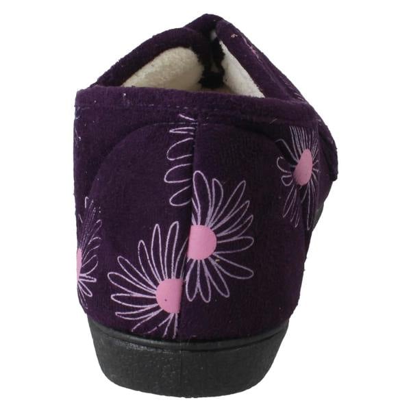 Rosebank Ladies Rosebank Flower Detailed Wide Full Slippers Judith