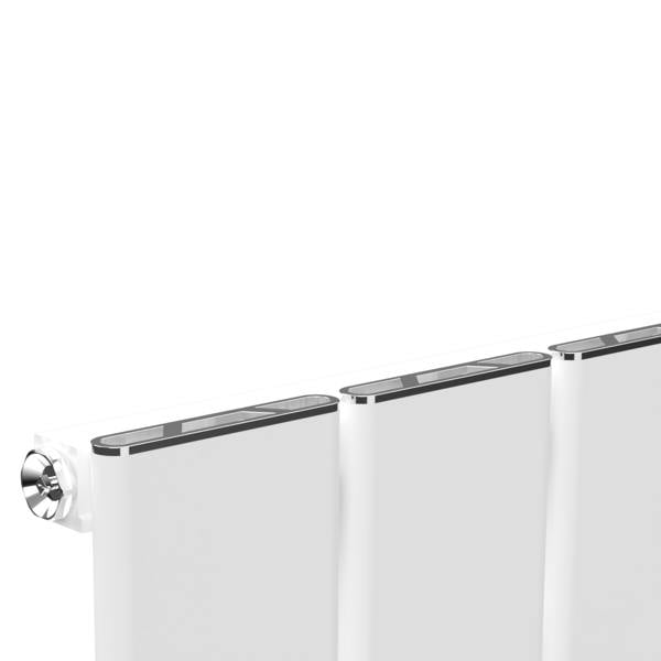 MYHOMEWARE 407mm x 1800mm Single Aluminium Panel Radiator in White - Model Lena - Wall-mounted