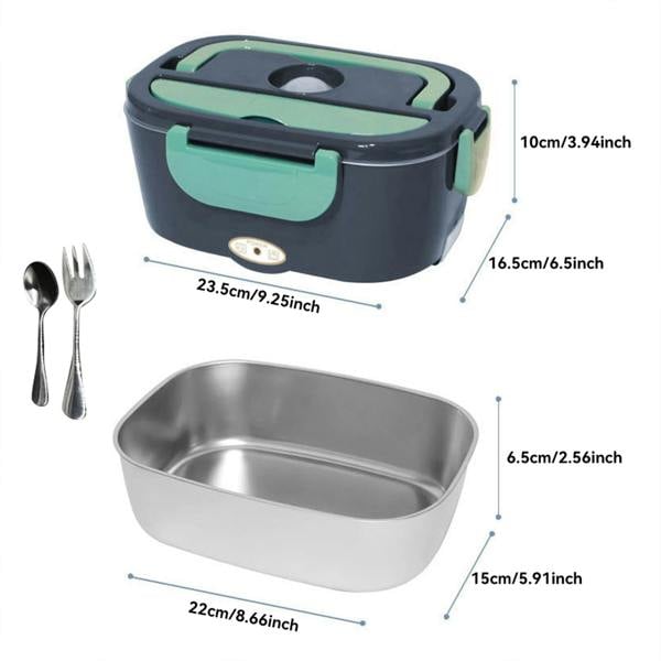 Dragodirect Electric Heated Lunch Box 1.5L Stainless Steel Inner Food Warmer