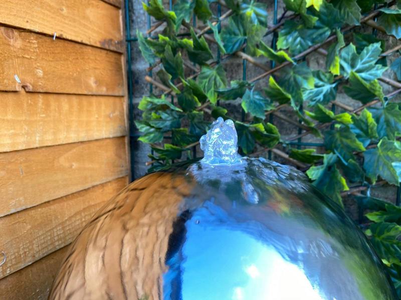 Tranquillity Water Features Sphere & Resin Base Modern Metal Water Feature