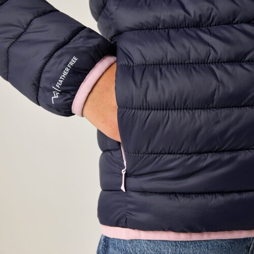 Regatta Kids Marizion Hooded Padded Jacket - Navy/Powder Lilac