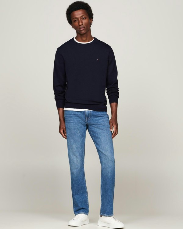 Tommy Hilfiger Core Essential Cotton Crew Mens Sweatshirt - Desert Sky