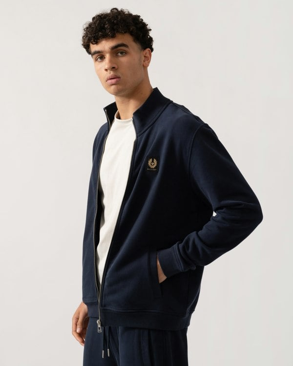 Belstaff Mens Zip Through Sweatshirt - Dark Ink