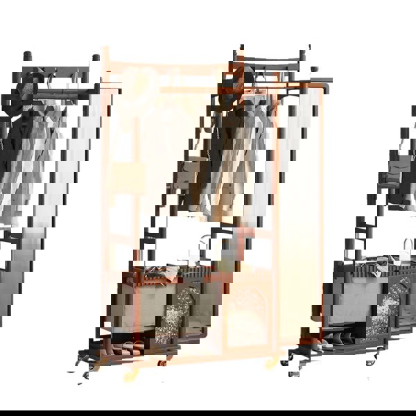 Grace Wardrobe, Cloth Rack, With Mirror-Rit Concept-Rit Concept