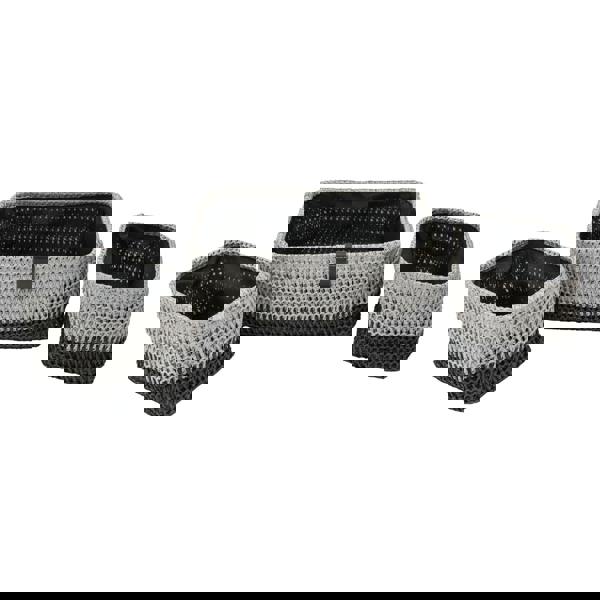 JVL Kenzi Rectangular Fabric Storage Baskets for Home Organisation, Set of 3