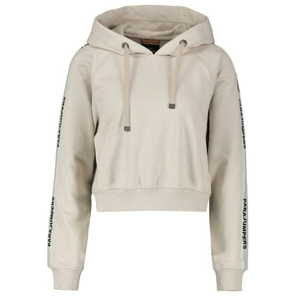 Parajumpers Letta Taped Sleeves Beige Cropped Hoodie S