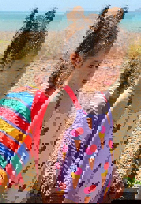 Ice Cream Cones Print Kids' Swimsuit - Toby Tiger