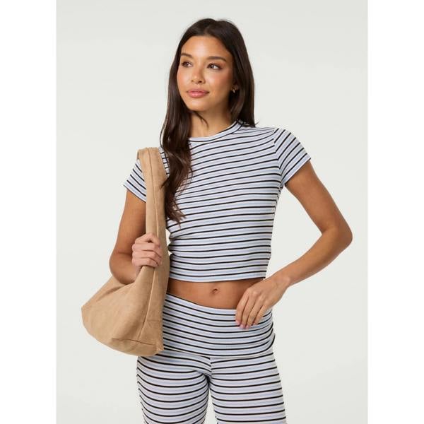 Pink Vanilla Stripe Crew Neck Baby T-Shirt