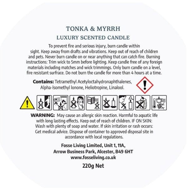 Fosse Living Tonka & Myrrh Scented Candle
