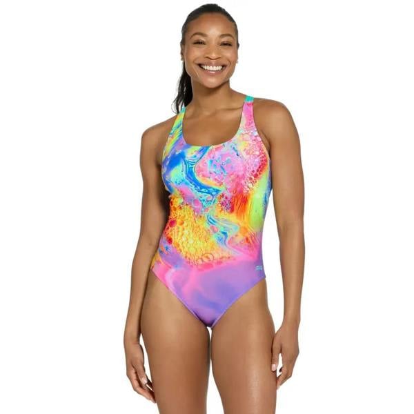 Zoggs Jazzy Powerback Swimsuit - Purple/Multi