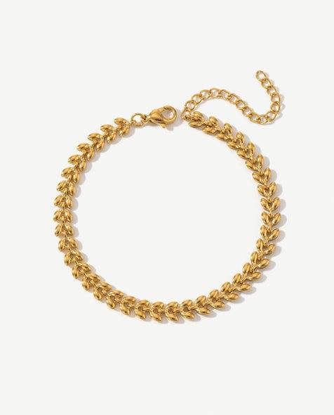 Elk & Bloom 14K Gold Leaf Chain Bracelet