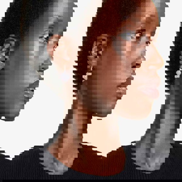 Swarovski Hyperbola Rhodium Plated White Heart Dropper Earrings 5684384