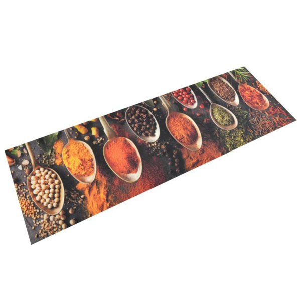 Berkfield Kitchen Rug Washable Spoon & Spices 60x180 cm Velvet