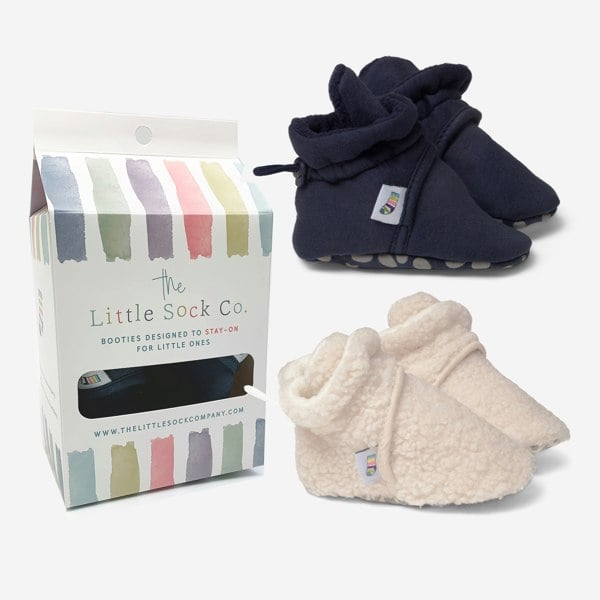 Little Sock Co. 2 Pack of Stay-on, Non-Slip Booties - Mix 'n' Match Colours