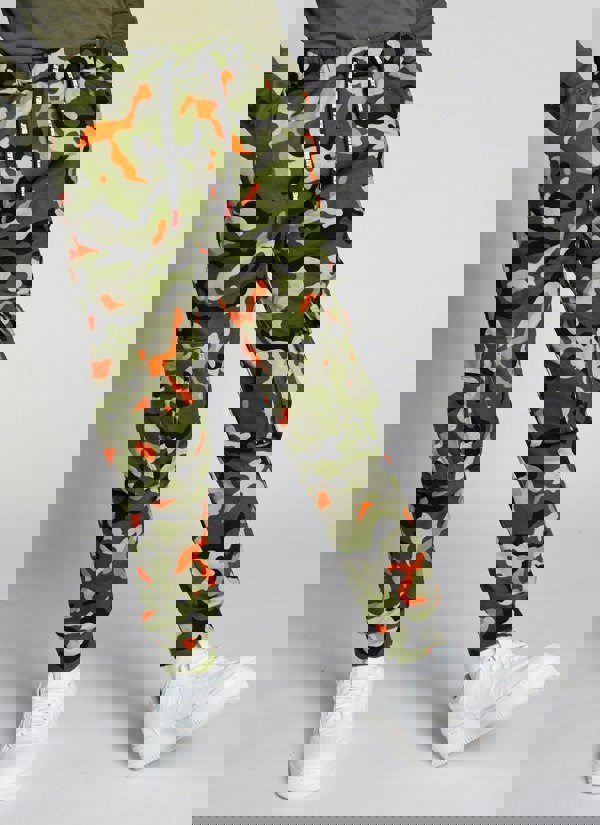 Beat Boyz Club Sidewalk Cargo Trousers - Orange Pop Camo