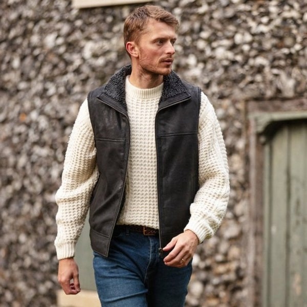 Ashwood Men's Leather Waistcoat : Sigma