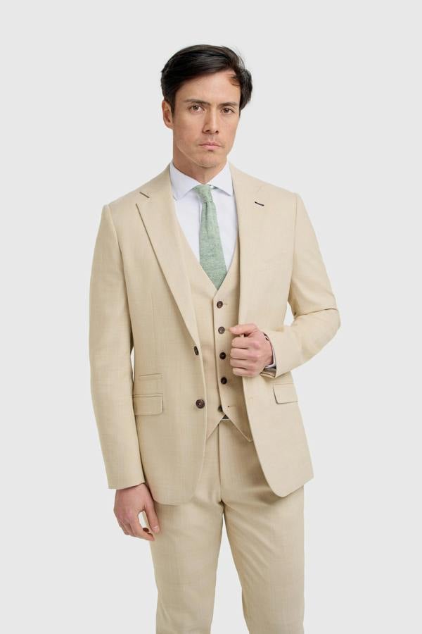 House of Cavani Camden - Men's Beige 3 Piece Check Suit