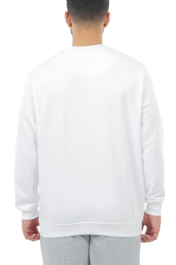 Smart Living Mens Polycotton Sweatshirt - Casual Long Sleeve Crewneck Pullover Jumper - White