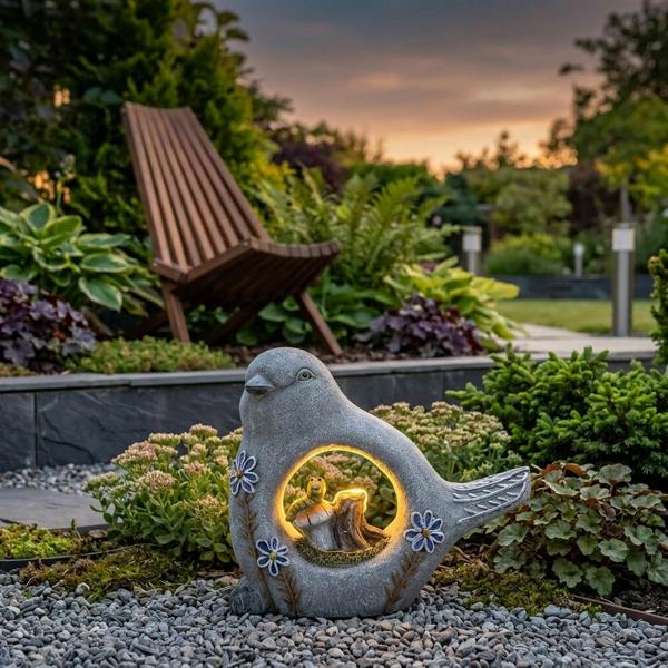 Garden Greatness Lunaria Robin Garden Solar Light