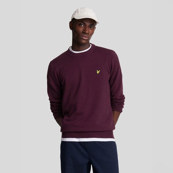 Lyle & Scott Cotton Merino Pull-Over Jumper - Rich Burgundy