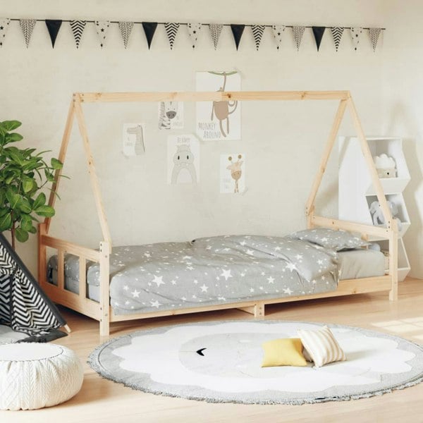Berkfield Kids Bed Frame 90x200 cm Solid Wood Pine