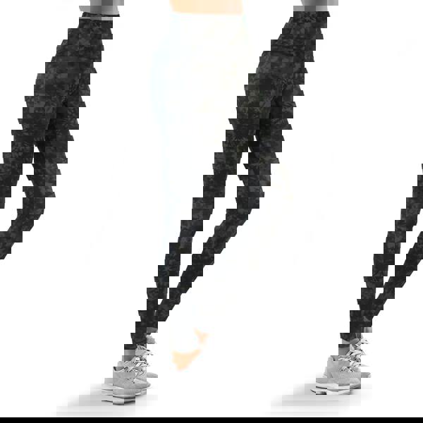 OOOOO Women's Leggings High Waist Tye Dye Stretchable Comfy Sportswear, Black