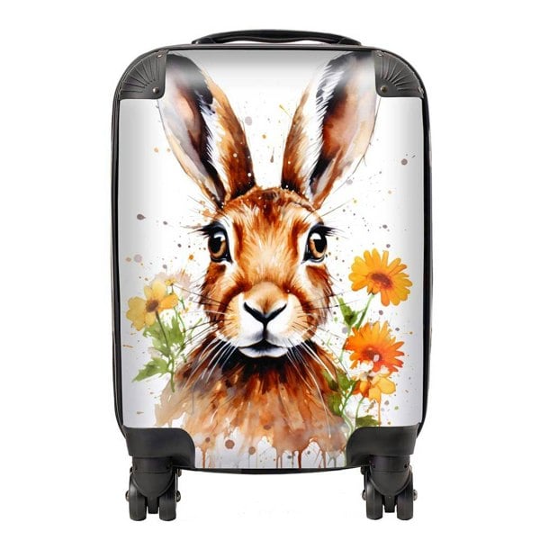 Warren Reed Watercolour Hare and Daisies Suitcase