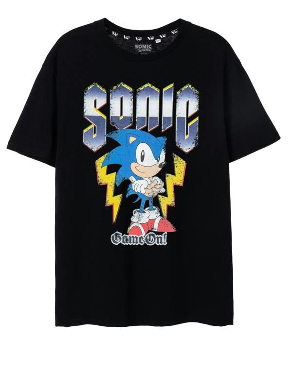 Sonic the Hedgehog Mens Black Game On Short Sleeved T-Shirt
