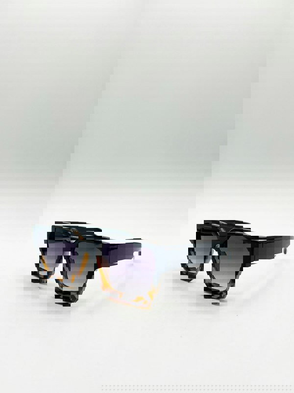 SVNX Square Retro Black Leopard Sunglasses