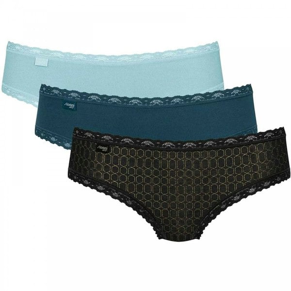 Sloggi 24/7 Weekend Hipster 3-Pack, Light Blue/Teal/Print
