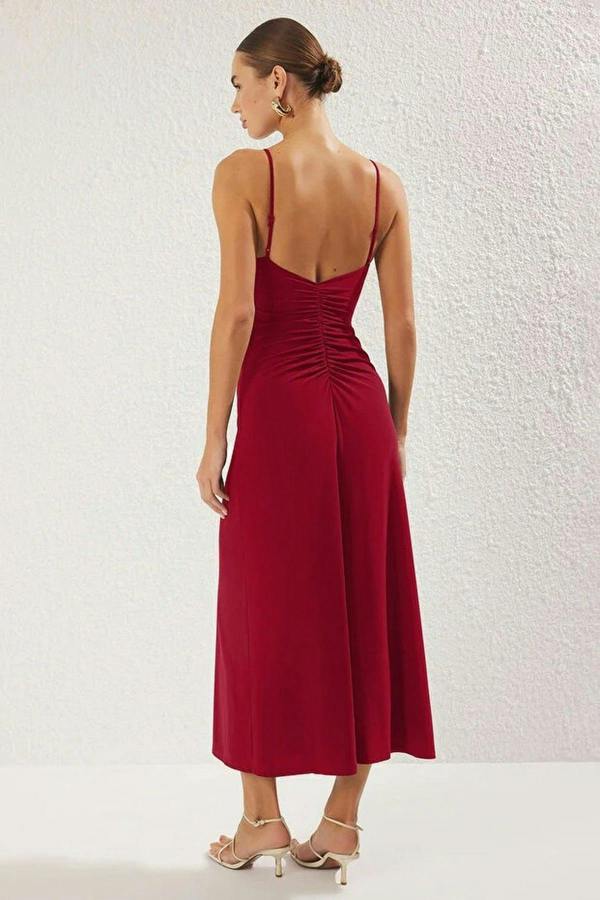 WOVCOR Strappy Backless A-line Maxi Knit Dress