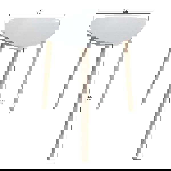 Gr8 Home Set Of 2 White Triangle Nesting Side Tables Wood Tea Coffee End Table Furniture