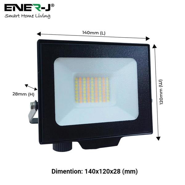 ENER-J 30W LED Floodlights With CCT Switchable & PIR ready (not included), 2700 Lm, IP65, 3 Years Warranty