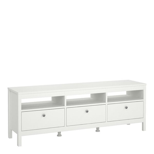 Furniture To Go Madrid TV Unit 3 Drawers in White