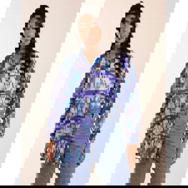 Blue Vanilla Curve Tie Dye Shirt