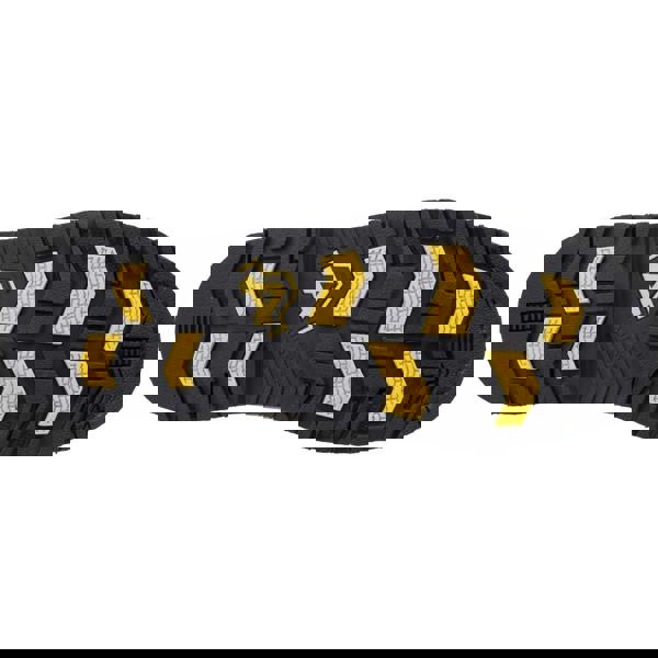 Amblers Safety Amblers AS232 Mens S3 Steel Toe/Midsole Chelsea Dealer Safety Boots, black and yellow rugged outsole with deep tread pattern for slip resistance.