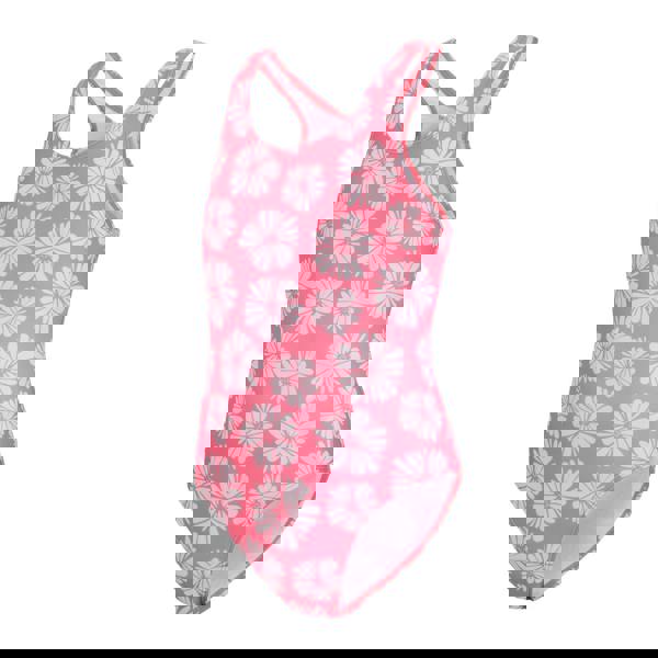 Regatta Girls Katrisse Floral Textured One Piece Swimsuit - Pink Haze - 